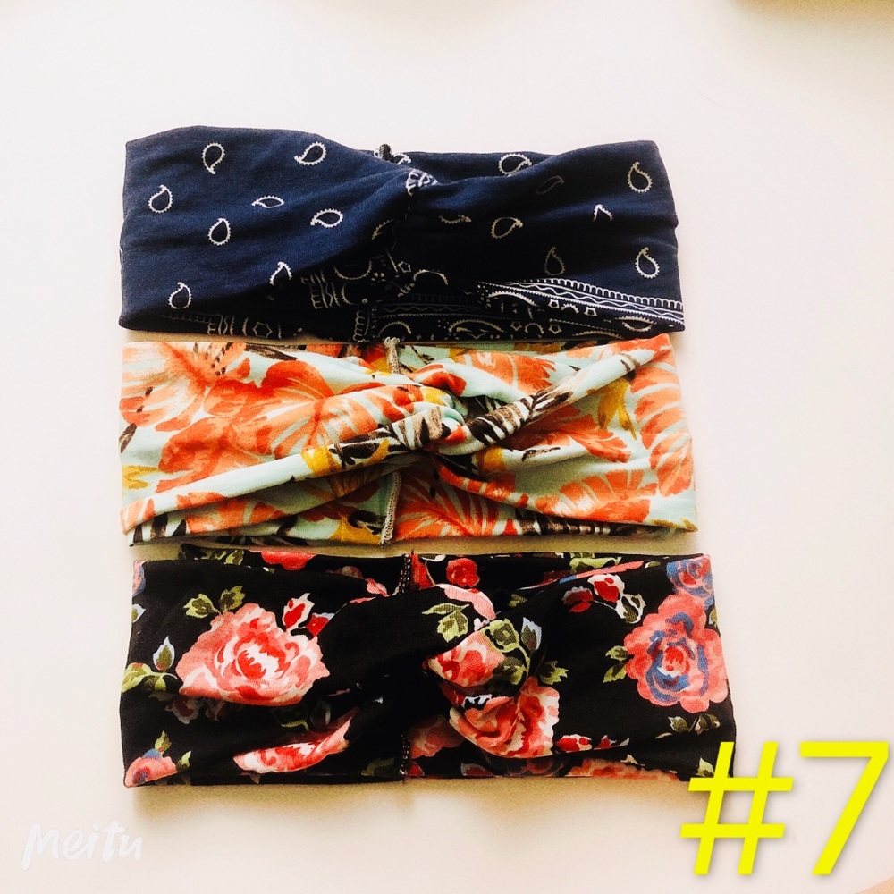 Cross Headbands 3pcs